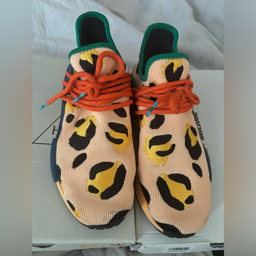 Pharrell x NMD Human Race 'Animal Print - Pulse Amber' SIZE 7. Men. Worn Once.